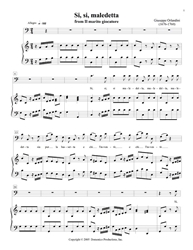 Si, si maledetta   baritone or bass aria download, intermezzo aria, early music, Baroque aria