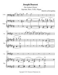 Joseph Dearest (English version) Chistmas duet, print music download,  soprano and bass, English