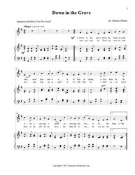Down in the Grove Folk song, English, download, print music, Down in the Grove, PDF