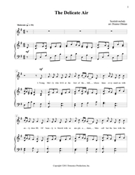The delicate air Folk song, English, download, print music, The delicate air, PDF