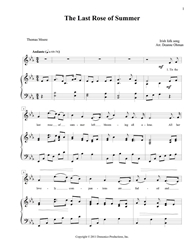 The Last rose of summer Folk song, English, download, print music, The last rose of summer, PDF